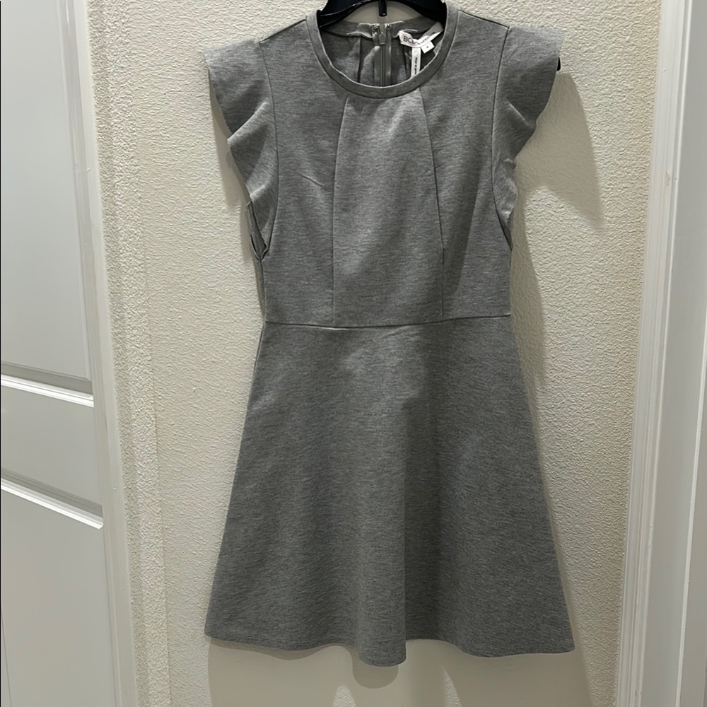 BCBGGeneration Gray flutter Sleeve Dress summer spring dress
